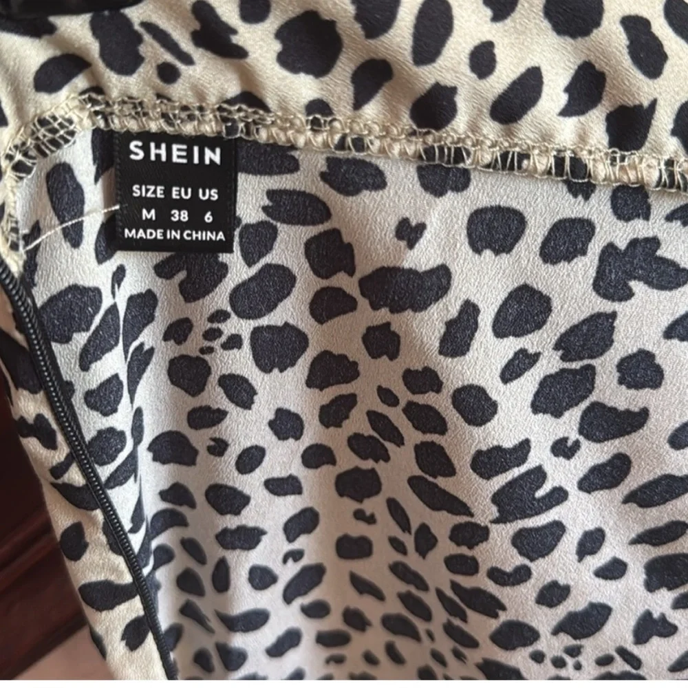 SHEIN Women’s Medium Stylish Leopard Print Midi Skirt Cheetah Sophisticated